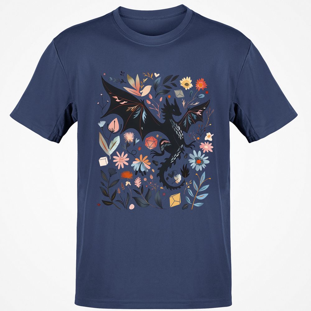 Floral DnD Dragon - Navy - 7