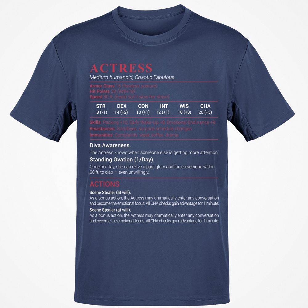 Actress Stats Classic Unisex T-Shirt - Navy - 7
