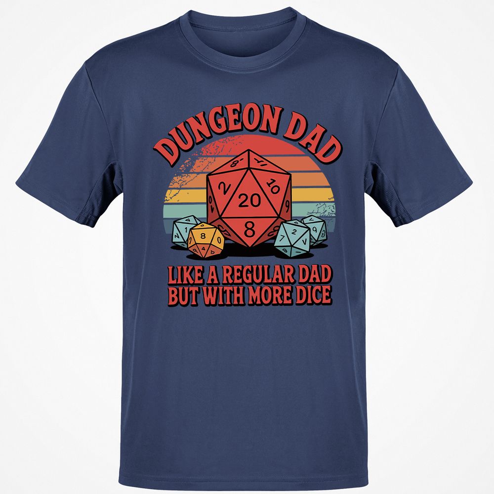 Dungeon Dad With More Dice Classic Unisex T-Shirt - Navy - 7