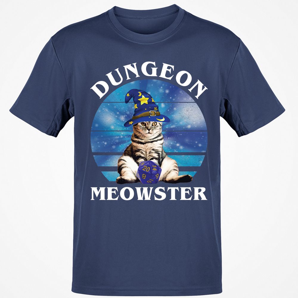 Dungeon Meowster Vintage T-Shirt - Navy - 7