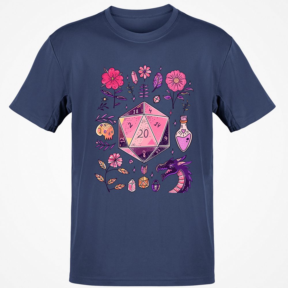 Mystic D20 Floral Dice Art - Navy - 7
