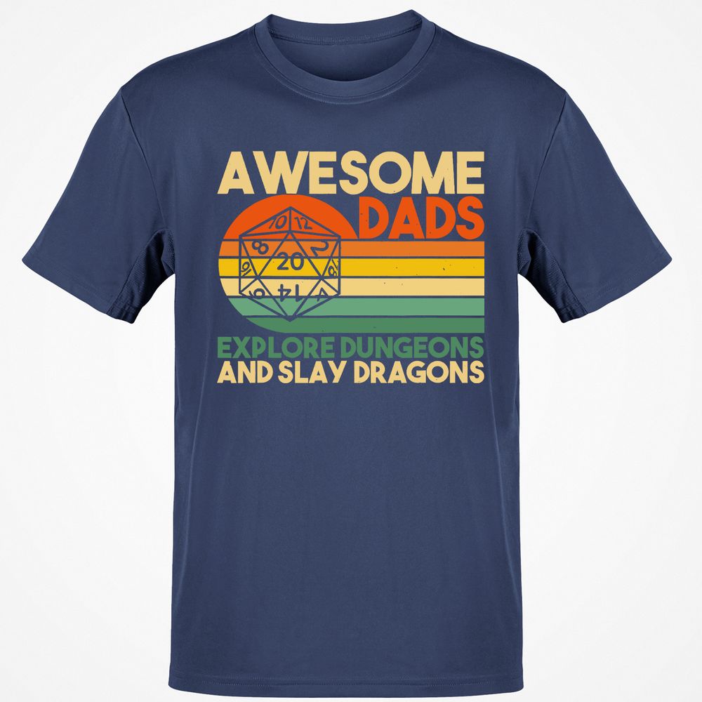 Awesome Dads Explore Dungeons Classic Unisex T-Shirt - Navy - 7
