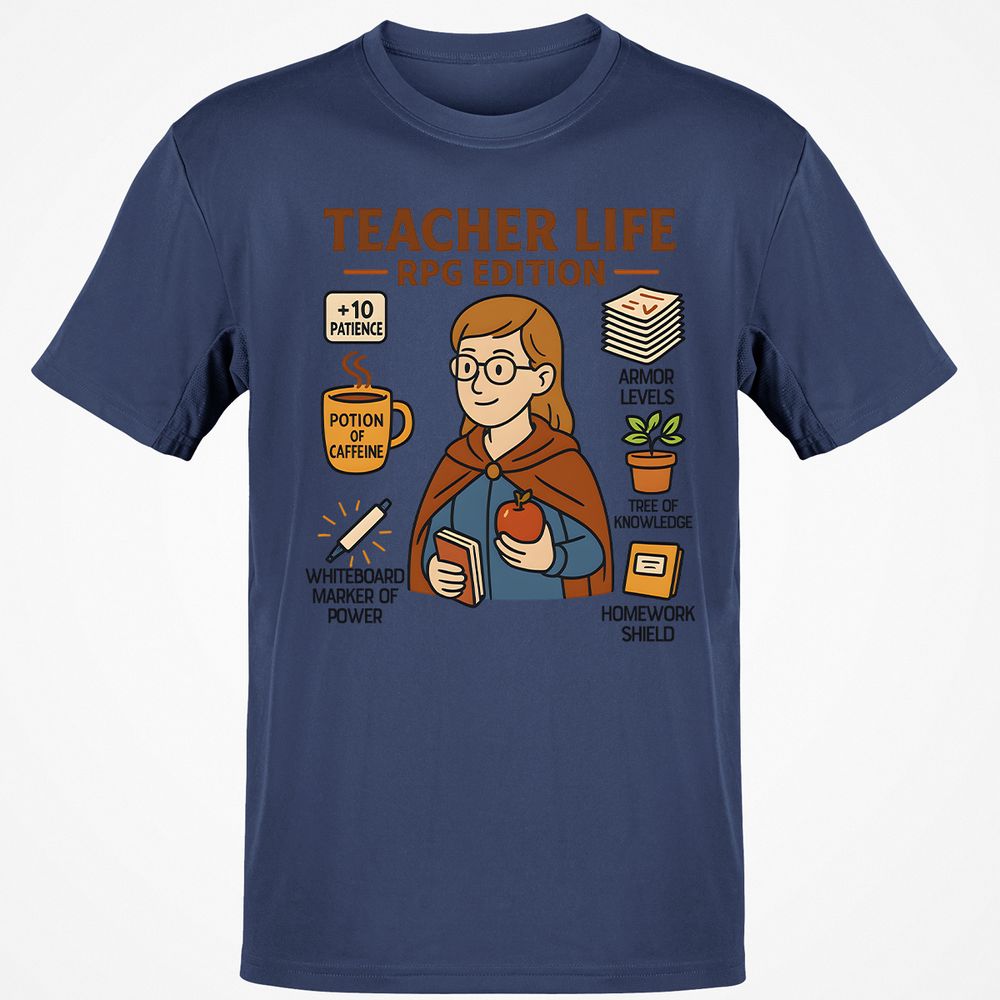 Teacher Life RPG Edition Classic Unisex T-Shirt - Navy - 7