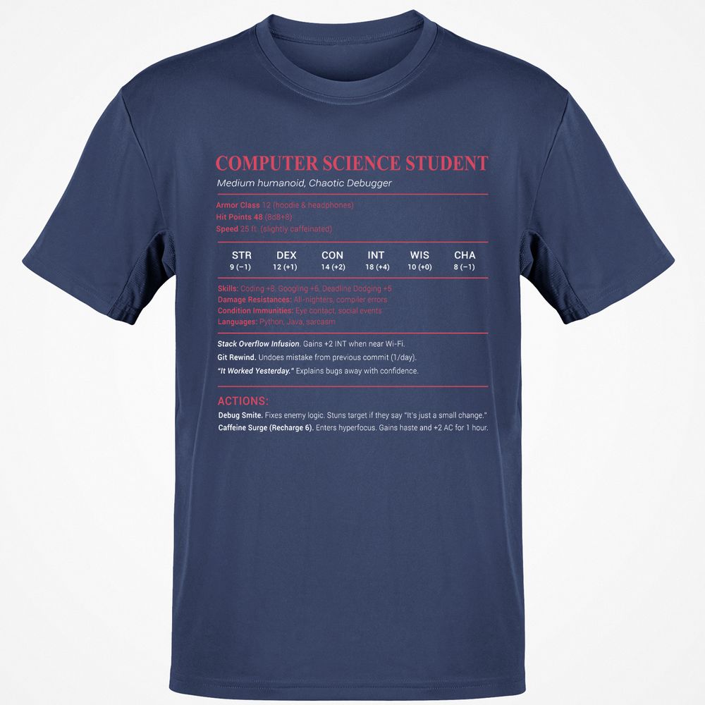 Computer Science Student Classic Unisex T-Shirt - Navy - 7