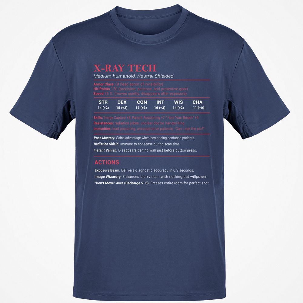 X-ray Tech Stats Classic Unisex T-Shirt - Navy - 7