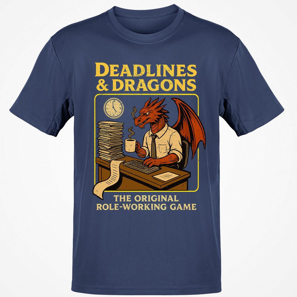 Deadlines & Dragons (Office Staff) Classic Unisex T-Shirt - Navy - 7