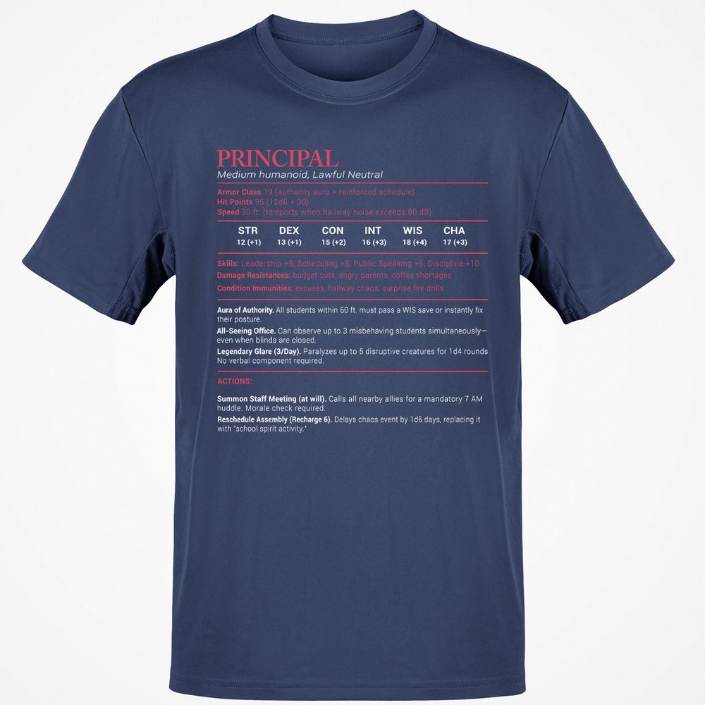Principal Stats Classic Unisex T-Shirt - Navy - 7