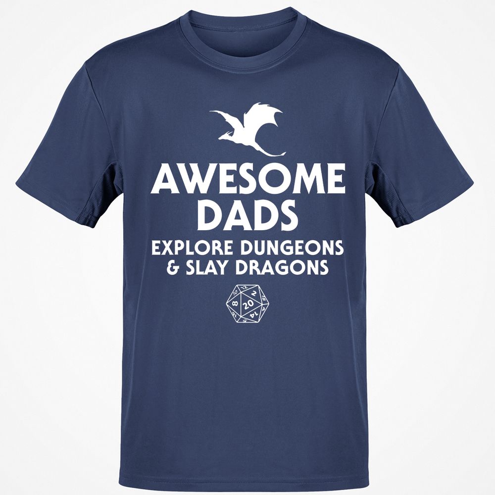 Awesome Dads Slay Dragons T-Shirt - Navy - 7