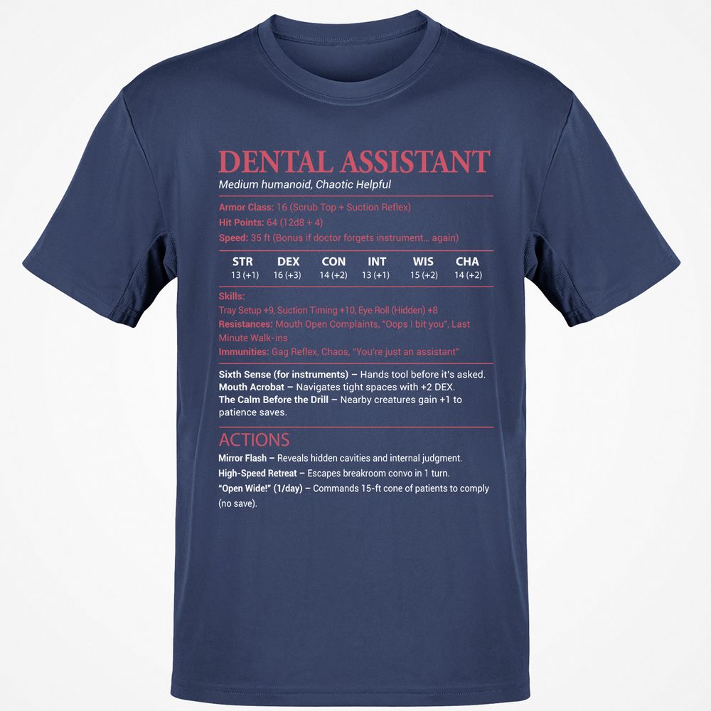 Dental Assistant Classic Unisex T-Shirt - Navy - 7