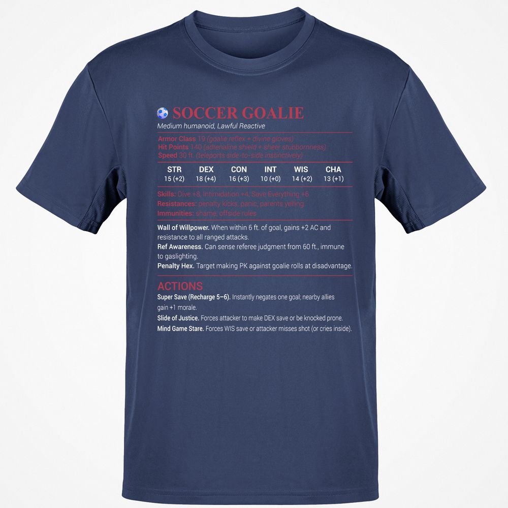 Soccer Goalie Classic Unisex T-Shirt - Navy - 7