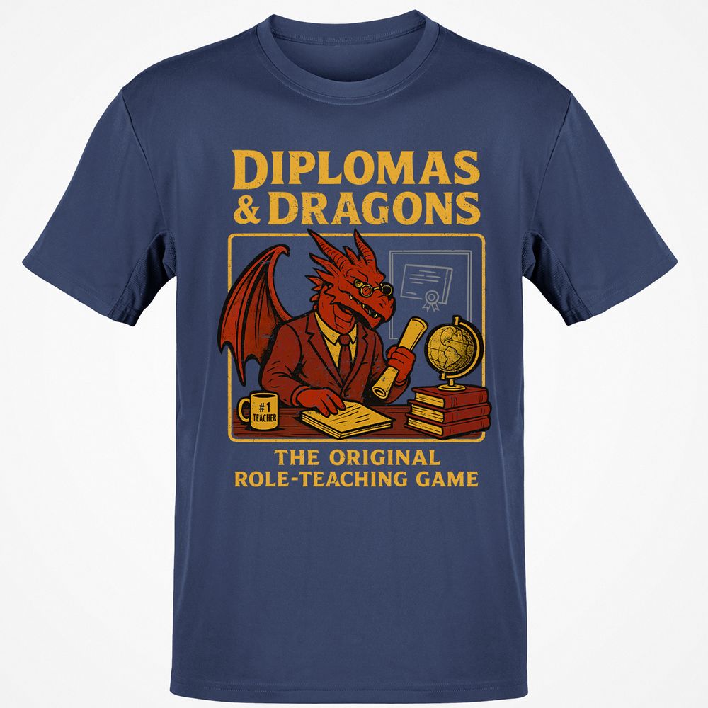 Diplomas & Dragons Classic Unisex T-Shirt - Navy - 7