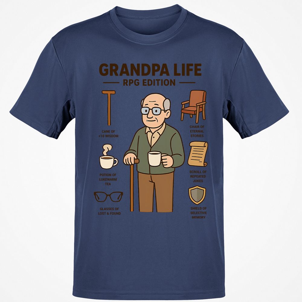 Grandpa Life RPG Edition Classic Unisex T-Shirt - Navy - 7