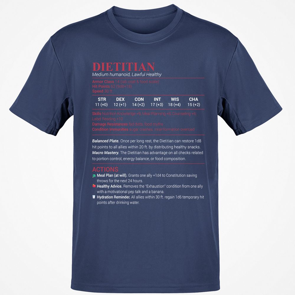 Dietitian Classic Unisex T-Shirt - Navy - 7