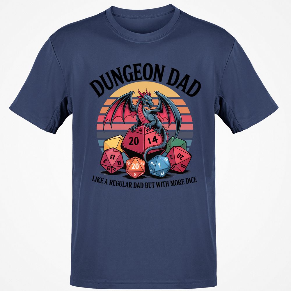 Dungeon Dad With More Dice Classic Unisex T-Shirt - Navy - 7