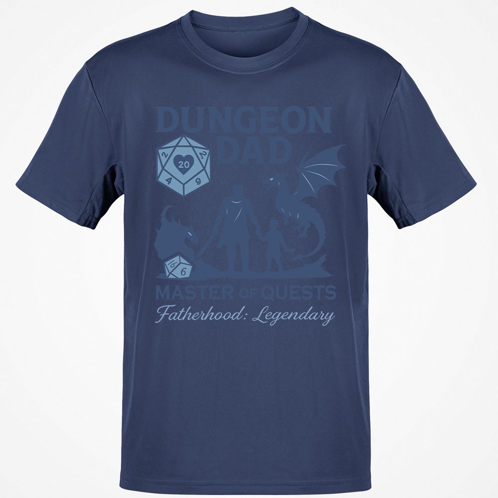 Dungeon Dad Master Of Quests Classic Unisex T-Shirt - Navy - 7