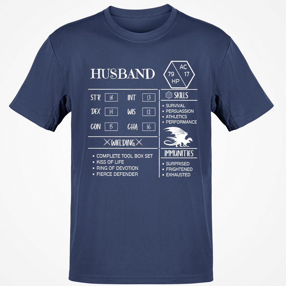Husband Stats 2 Classic Unisex T-Shirt - Navy - 7