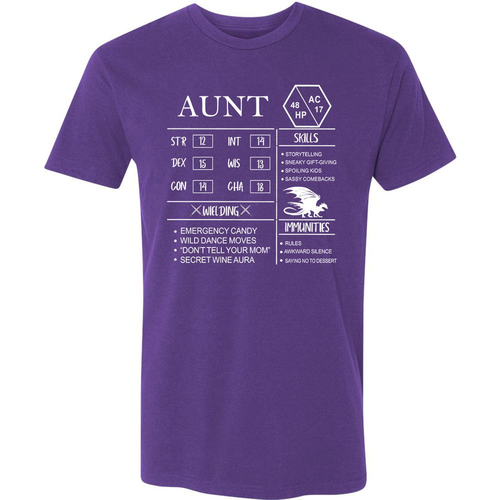 Aunt Stats Premium Unisex T-Shirt - Purple Rush - 7