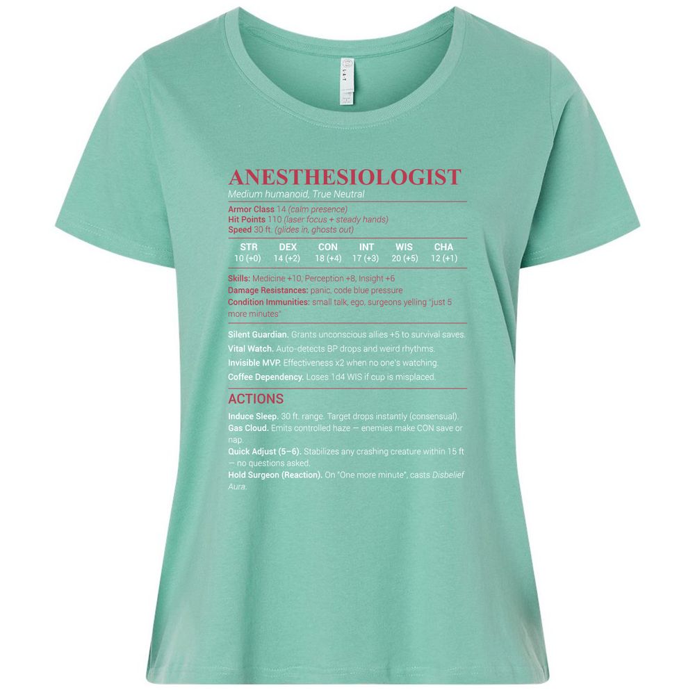 Anesthesiologist Stats Ladies Curvy Jersey - Saltwater - 7