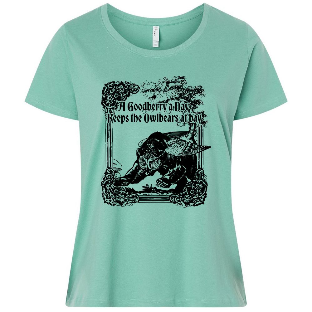 A Goodberry A Day Keeps The Owlbears At Bay Ladies Curvy Jersey - Saltwater - 7
