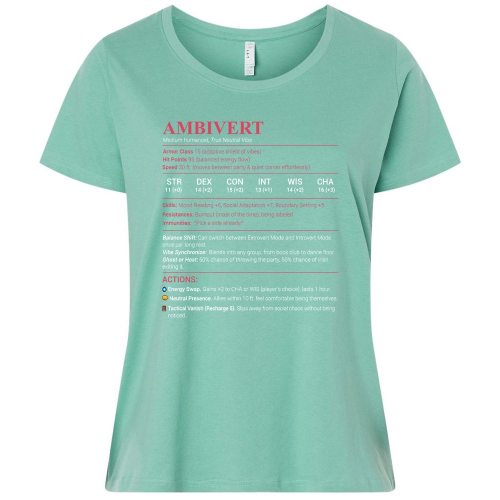 Ambivert Stats Ladies Curvy Jersey - Saltwater - 7