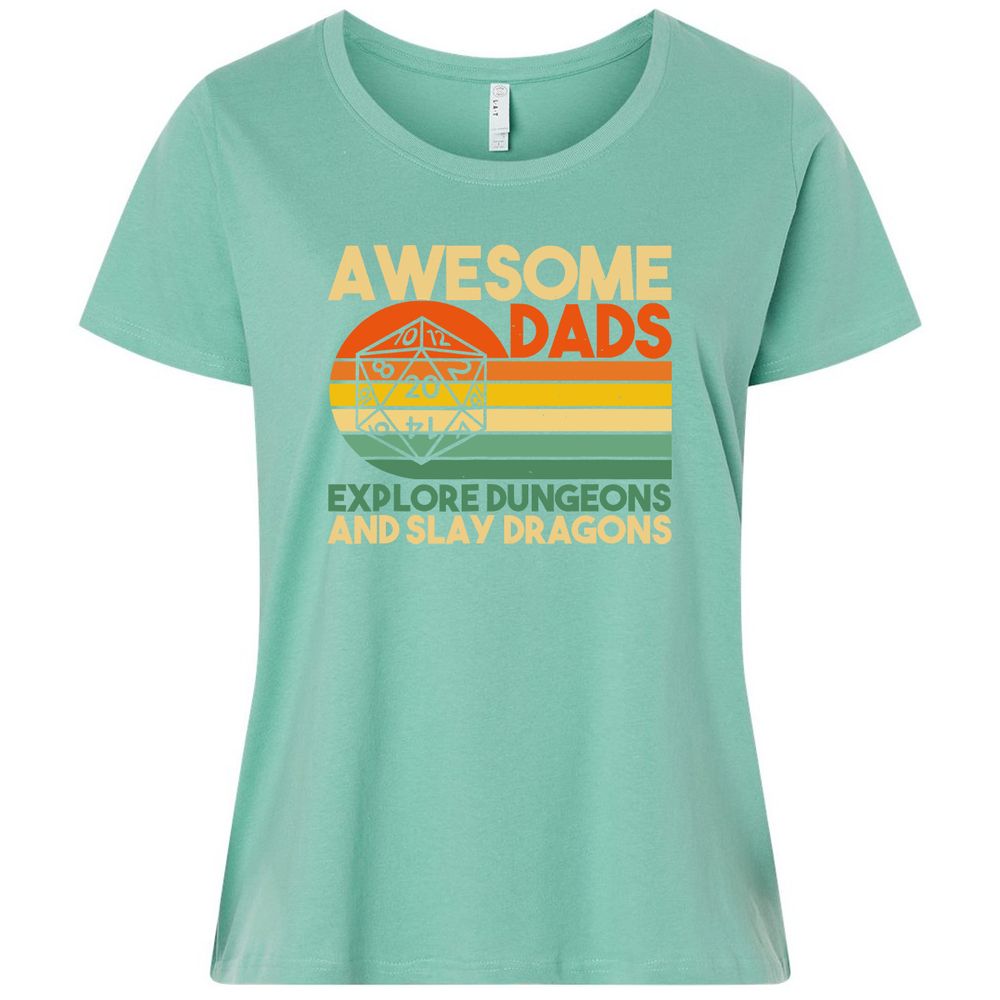 Awesome Dads Explore Dungeons Ladies Curvy Jersey - Saltwater - 7
