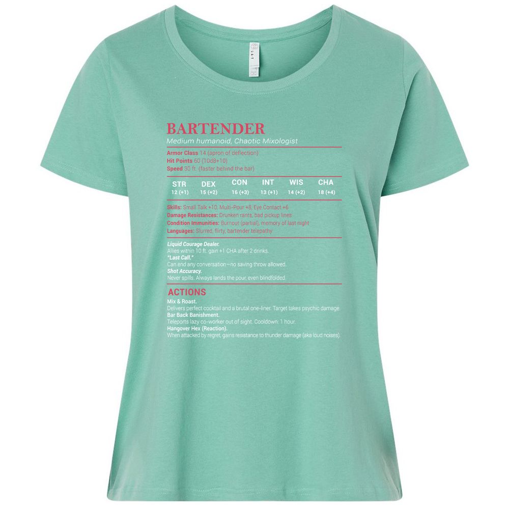 Bartender Stats Ladies Curvy Jersey - Saltwater - 7