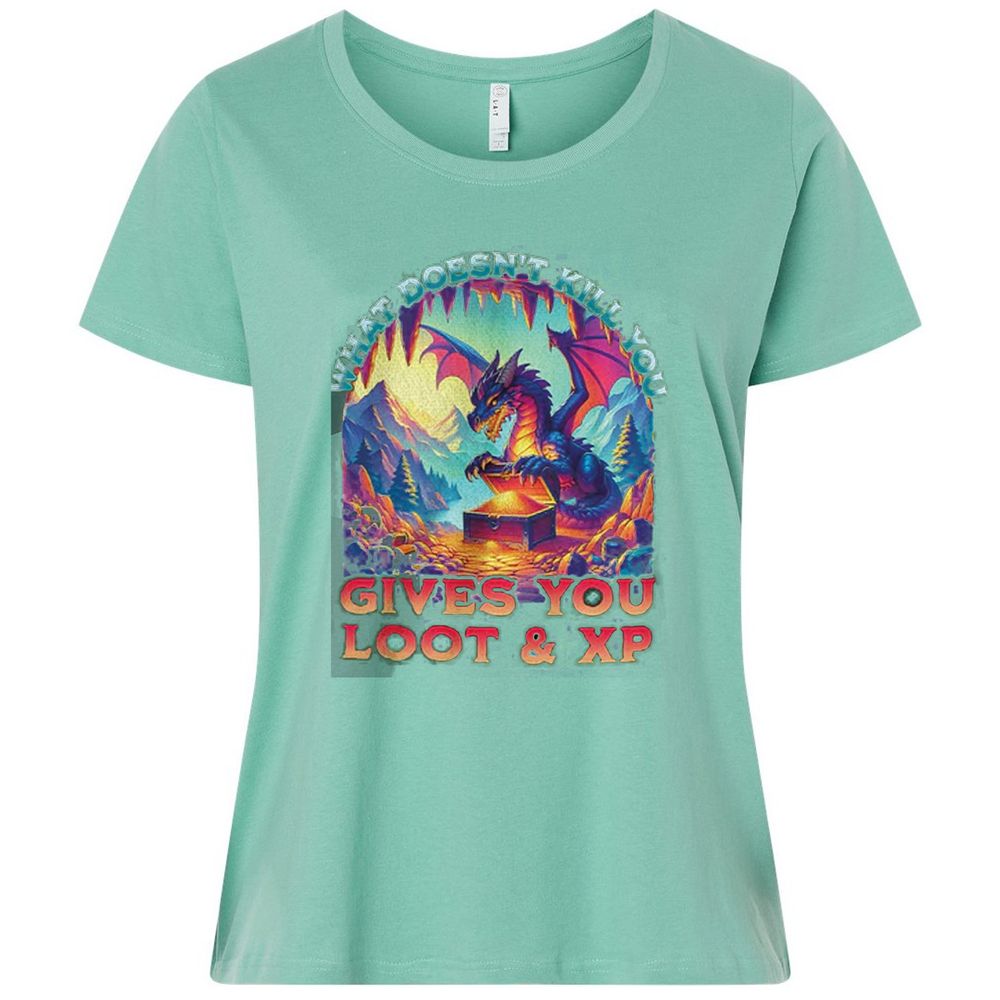 What Doesn't Kill You Give You Loot & XP Ladies Curvy Jersey - Saltwater - 7