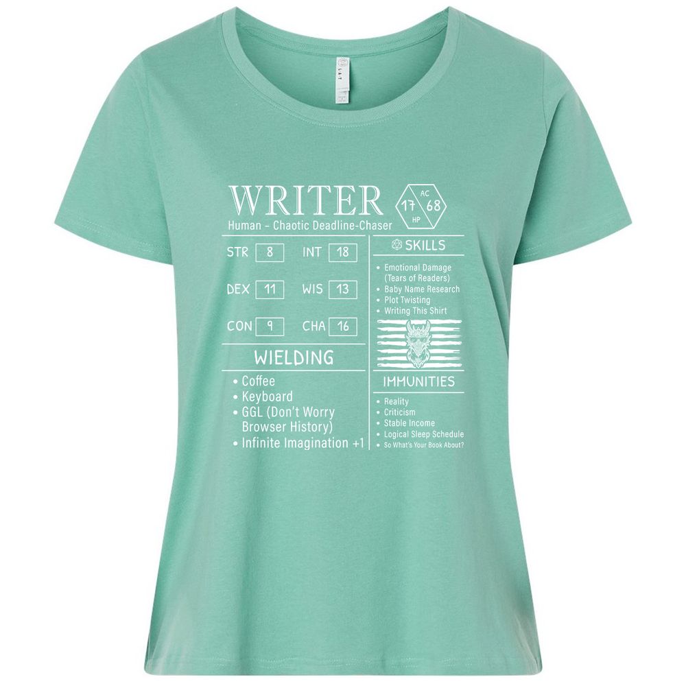 Writer Stats New Ladies Curvy Jersey - Saltwater - 7