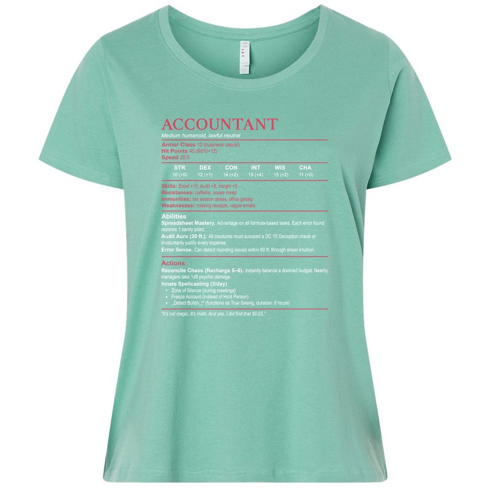 Accountant Stats Ladies Curvy Jersey - Saltwater - 7