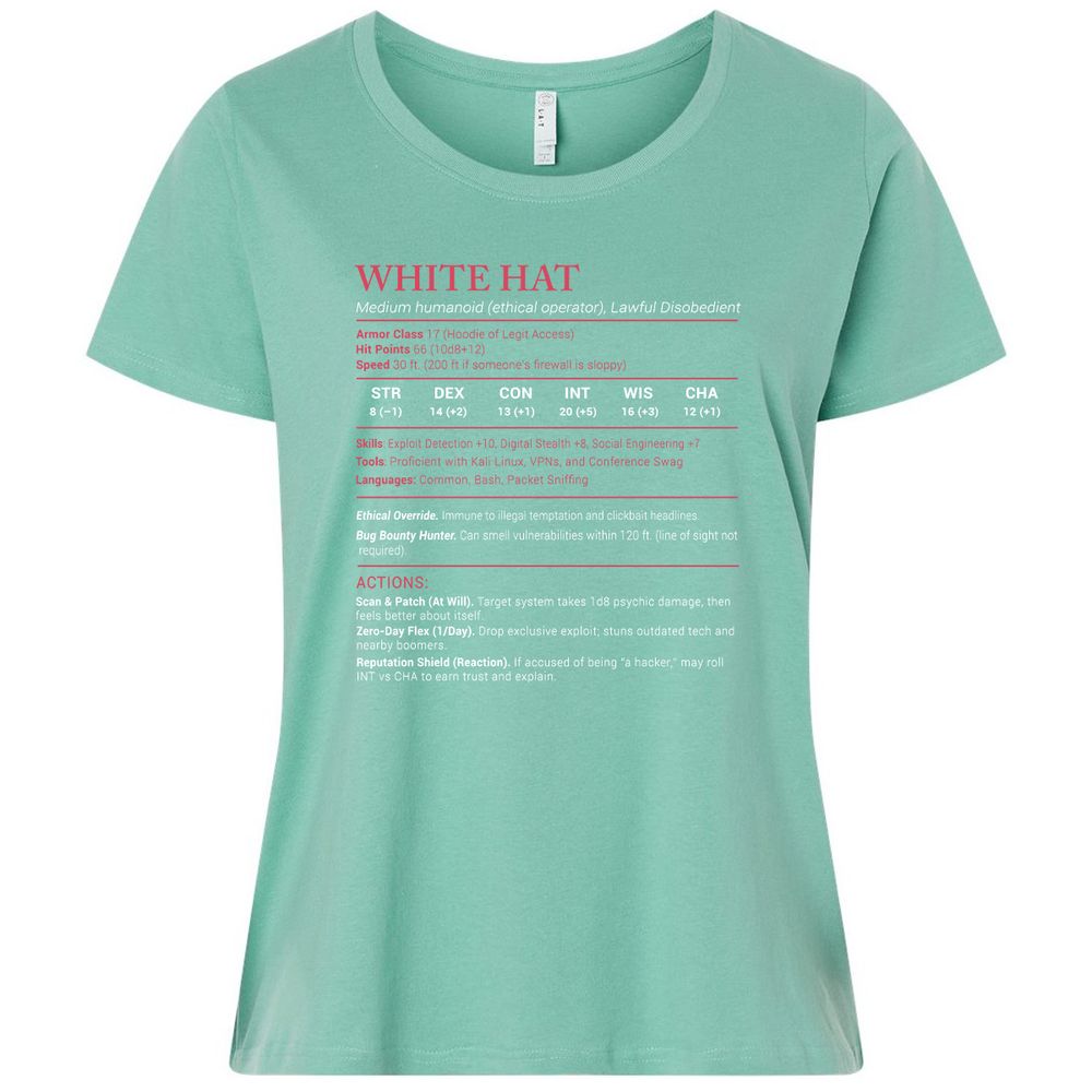 White Hat Stats Ladies Curvy Jersey - Saltwater - 7