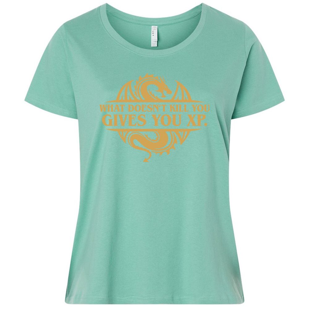 What Doesn't Kill You Gives You XP Ladies Curvy Jersey - Saltwater - 7