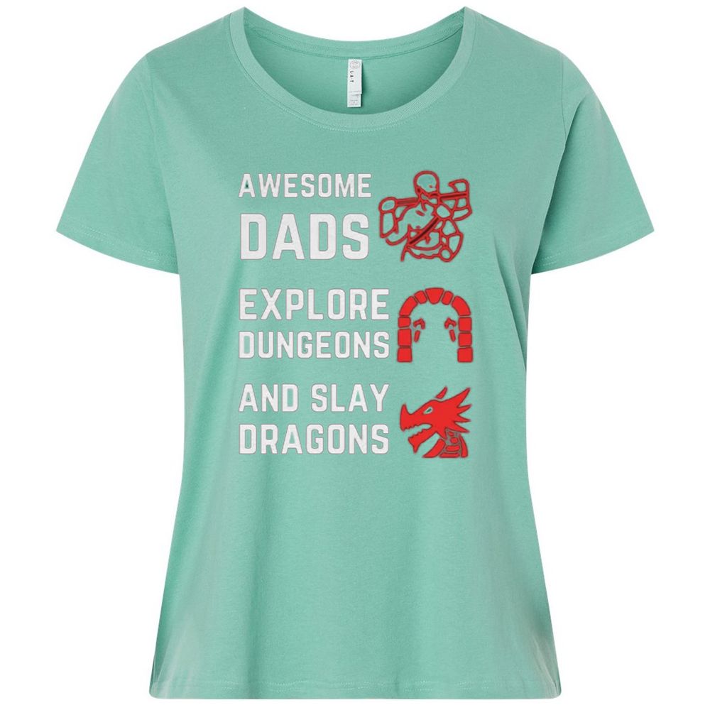 Awesome Dad Fathers Day Ladies Curvy Jersey - Saltwater - 7
