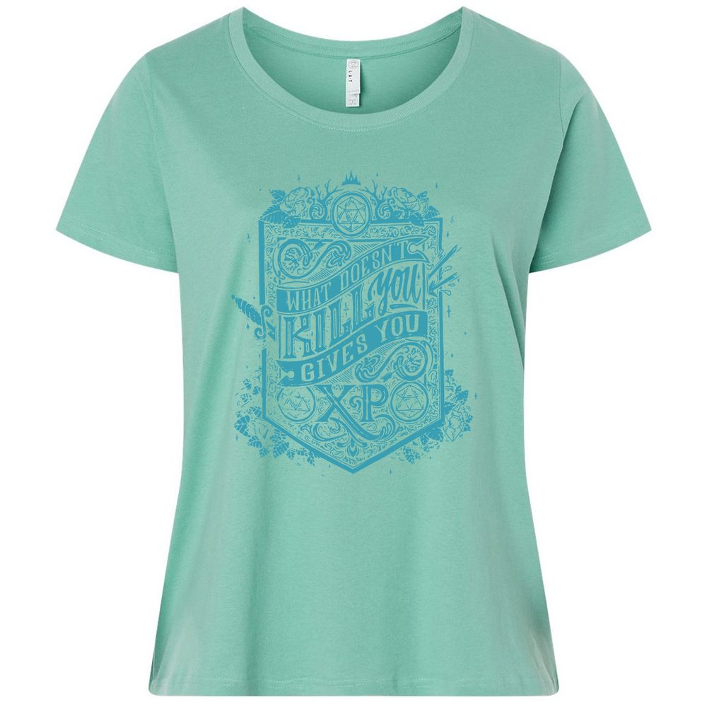 What Doesn't Kill You Gives You XP Ladies Curvy Jersey - Saltwater - 7