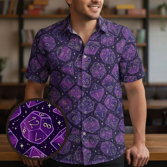 Magic Dice – Arcane Purple Button Down Shirt