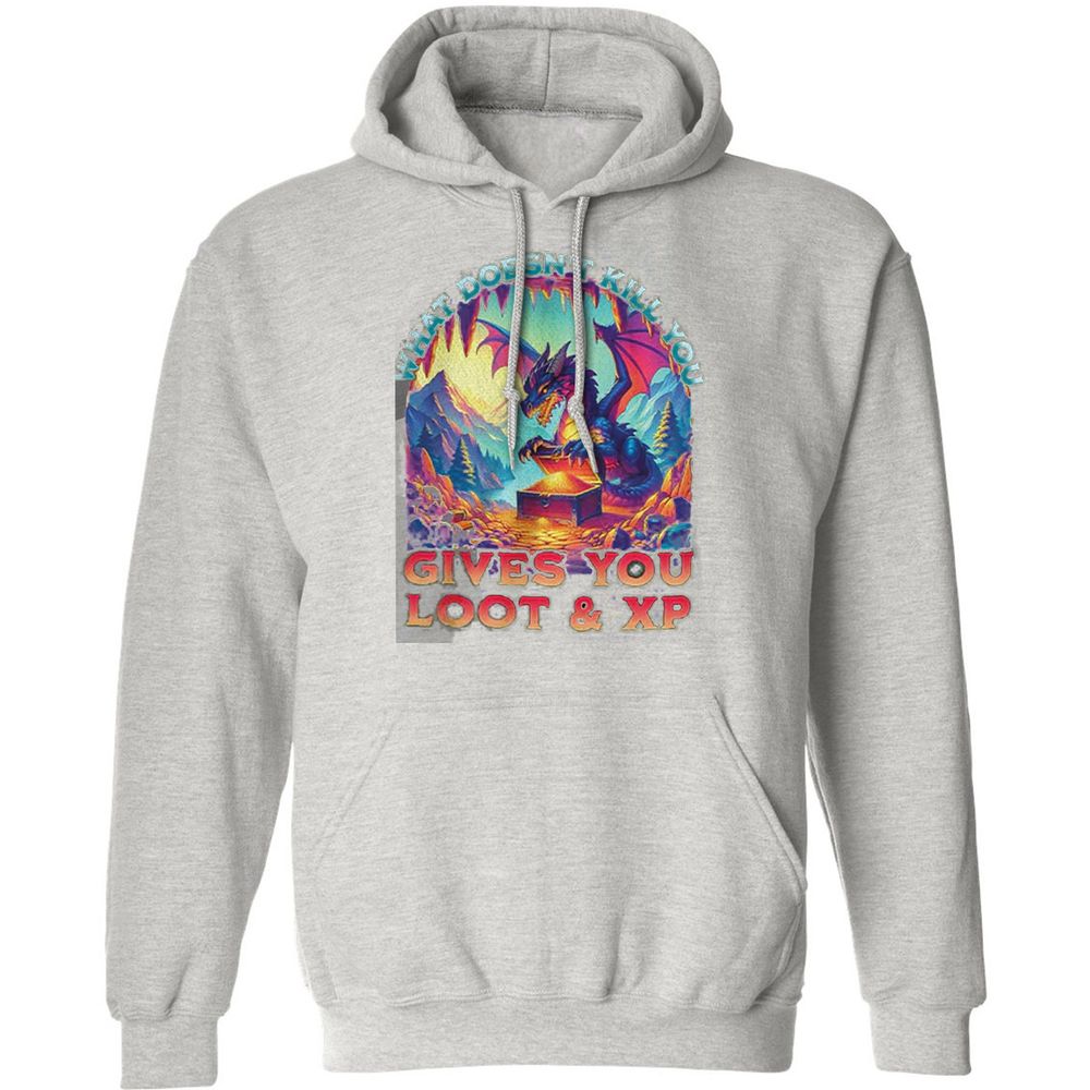 What Doesn't Kill You Give You Loot & XP Classic Unisex Hoodie - Ash - 8