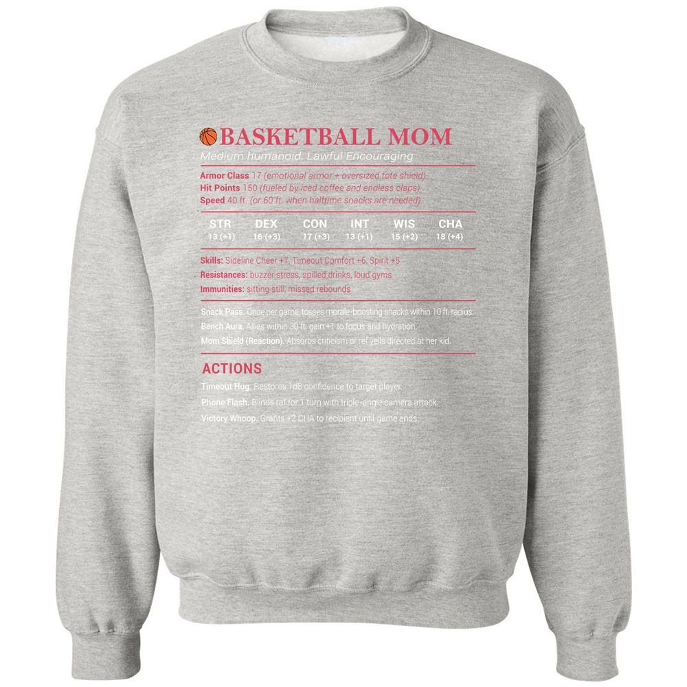 Basketball Mom Classic Unisex Sweatshirt - Ash - 8