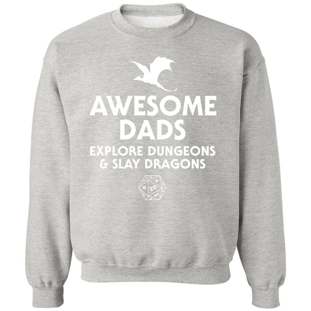 Awesome Dads Slay Dragons Classic Unisex Sweatshirt - Ash - 8