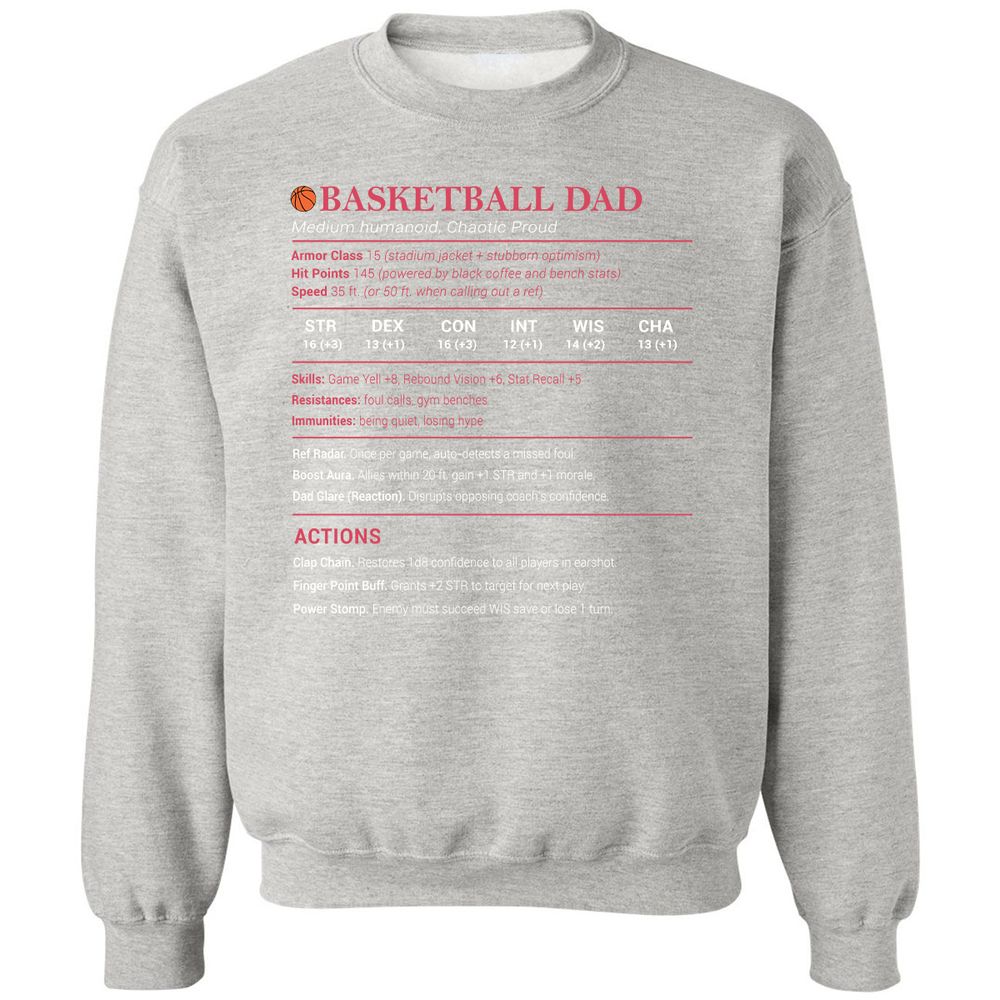 Basketball Dad Classic Unisex Sweatshirt - Ash - 8
