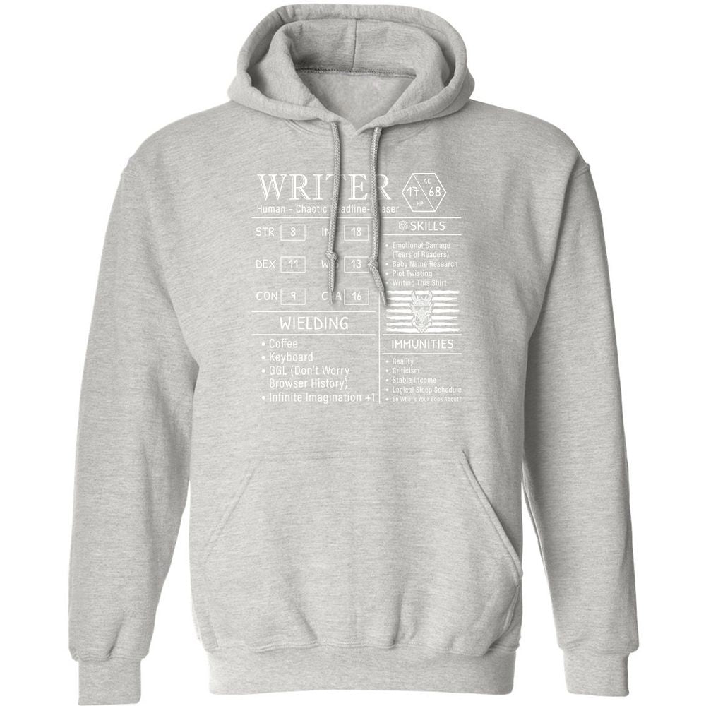 Writer Stats New Classic Unisex Hoodie - Ash - 8