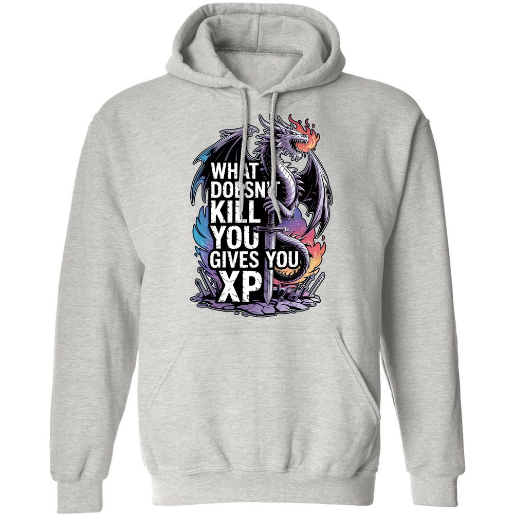 What Doesn't Kill You Dragon Classic Unisex Hoodie - Ash - 8