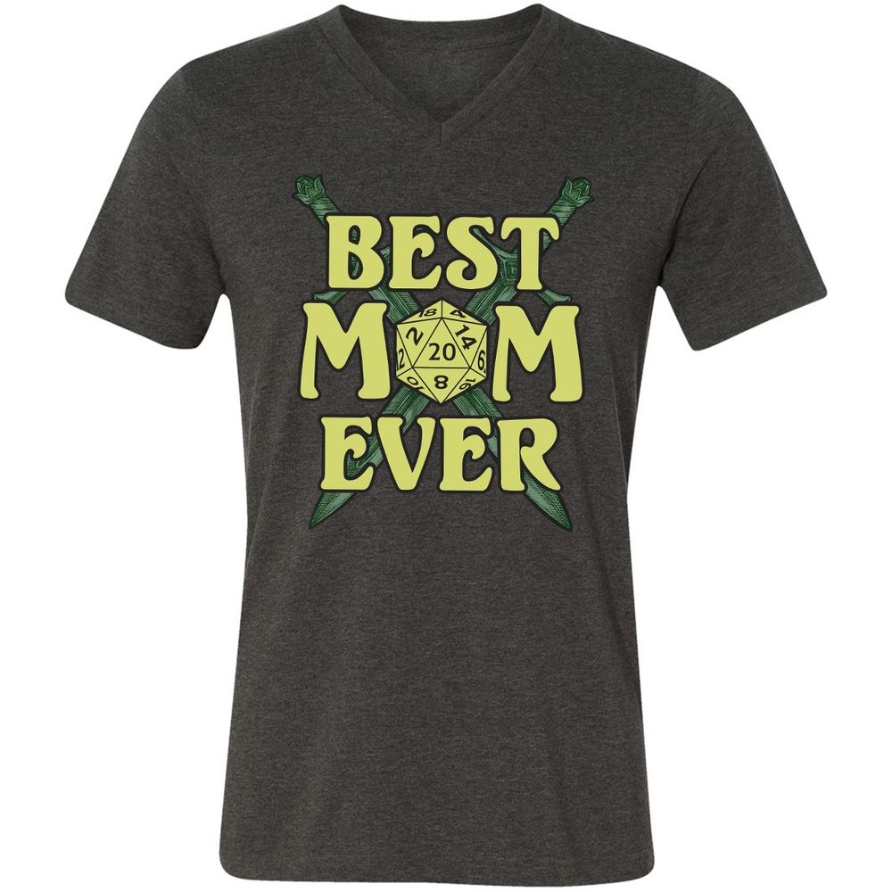 Best Mom Ever Unisex V-Neck T-Shirt - Dark Grey Heather - 8