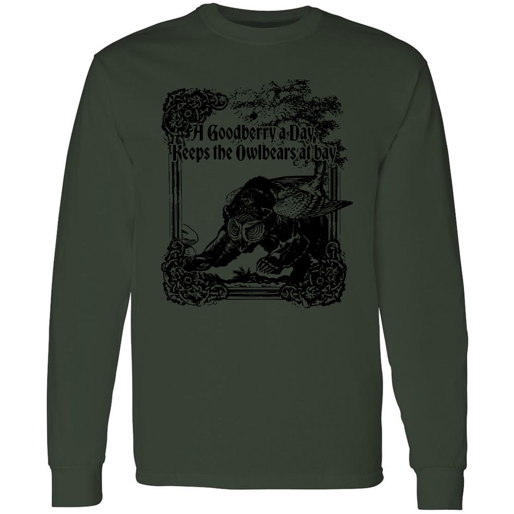 A Goodberry A Day Keeps The Owlbears At Bay Long Sleeve T-Shirt - Forest Green - 8
