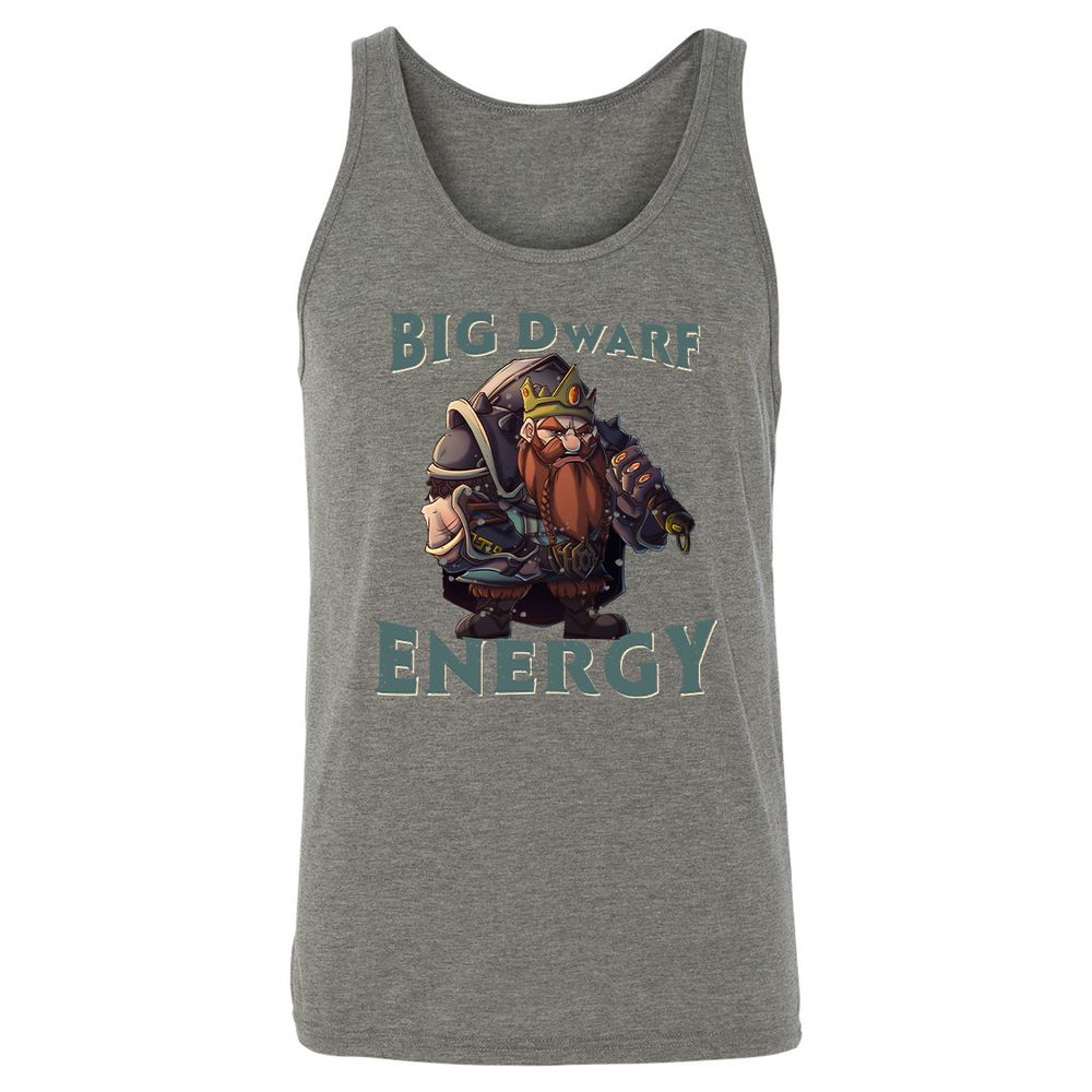 Big Dwarf Energy Unisex Jersey Tank - Grey Triblend - 8
