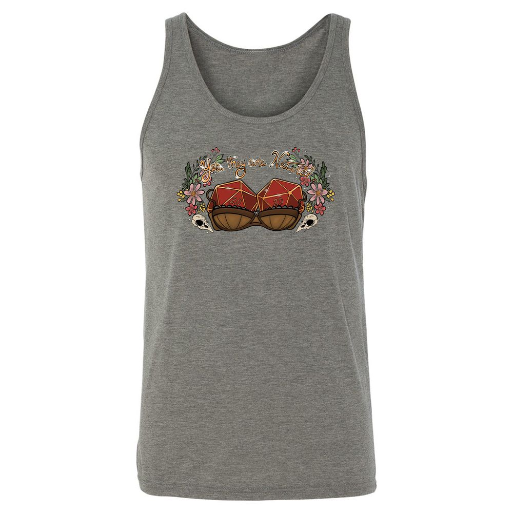 Yes They're Natural Unisex Jersey Tank - Grey Triblend - 8