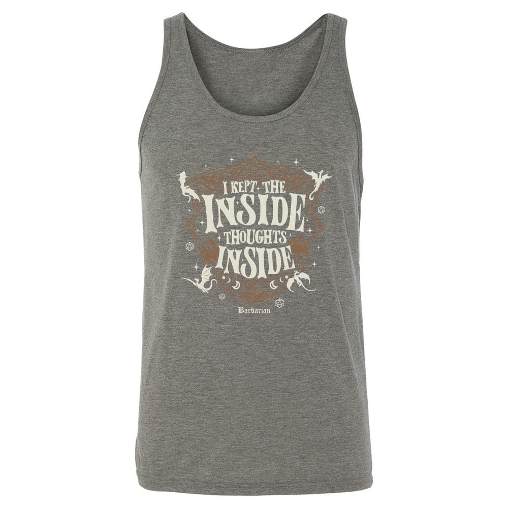 Barbarian I Kept The Inside Thoughts Inside - Grey Triblend - 8