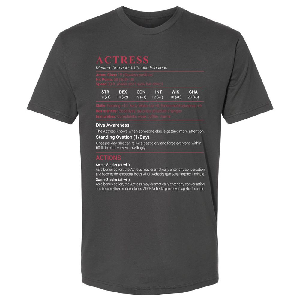 Actress Stats Premium Unisex T-Shirt - Heavy Metal - 8