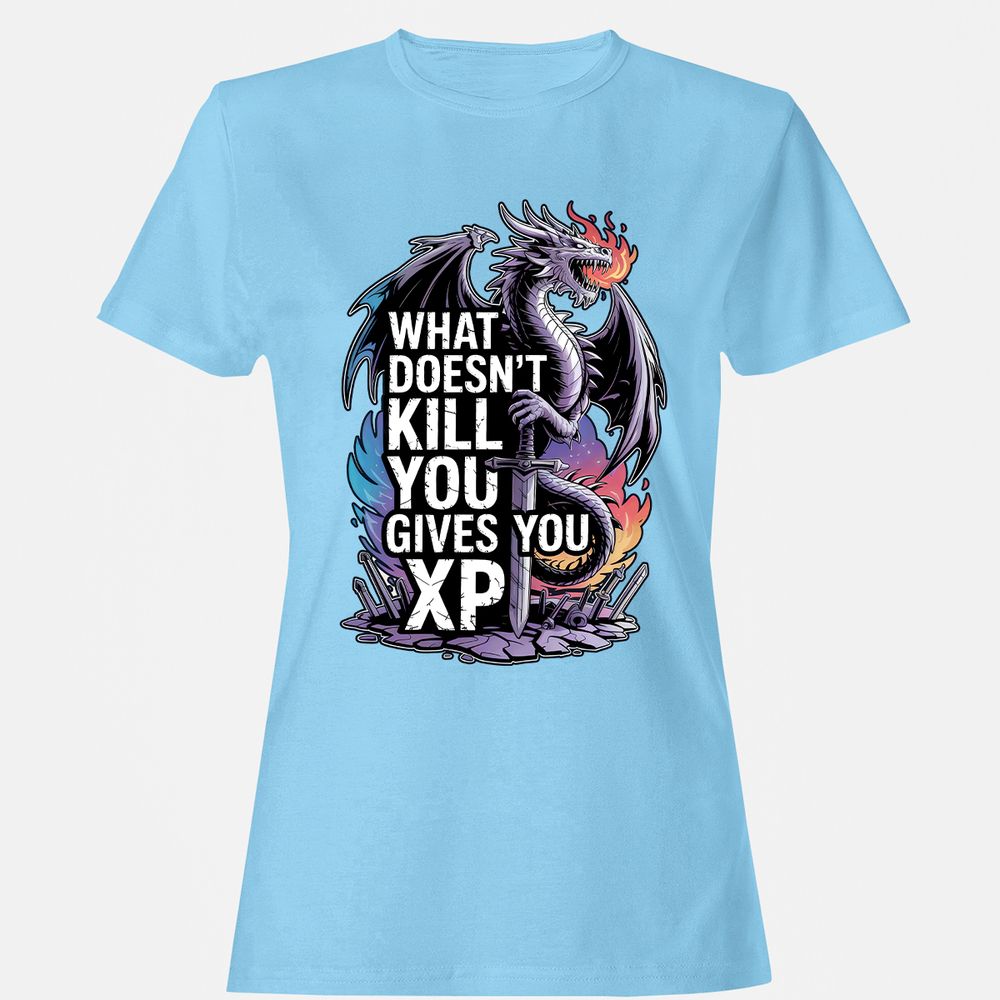 What Doesn't Kill You Dragon Women's T-Shirt - Light Blue - 8