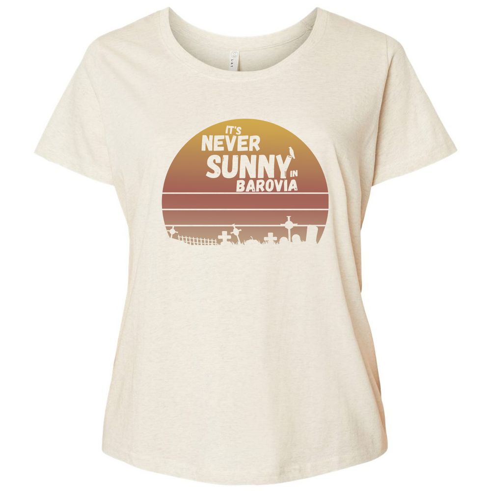 Vintage It's Never Sunny In Barovia Ladies Curvy Jersey - Natural Heather - 8