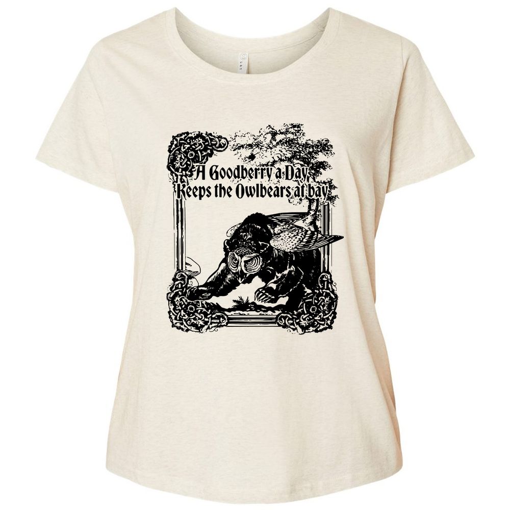 A Goodberry A Day Keeps The Owlbears At Bay Ladies Curvy Jersey - Natural Heather - 8
