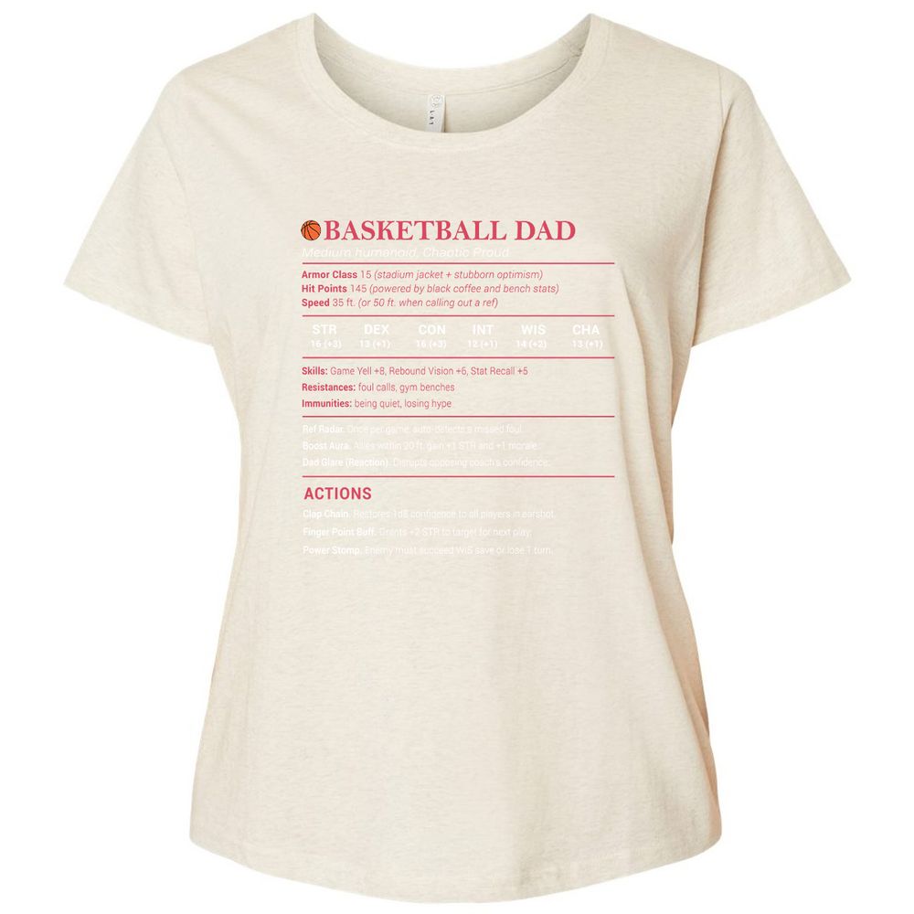 Basketball Dad Ladies Curvy Jersey - Natural Heather - 8